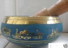 3.8" Excellent Old Tibetan Copper Singing Bowl blue Meditation wholesale Bronze Buddhism copper singing bowls 2024 - buy cheap