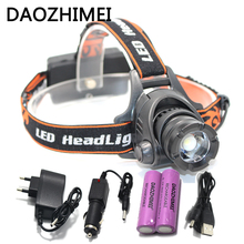 Linterna para la cabeza con Zoom LED L2 U2, 3800Lm, resistente al agua, con batería 18650, enchufe para UE, EE. UU., AU y Reino Unido, Cargador usb para coche 2024 - compra barato