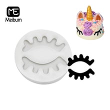 Meibum New Unicorn 2 Cavity Eyelash Shape Silicone Fondant Pastry Mold Cake Decorating Mould Chocolate Sugar Craft Baking Tools 2024 - buy cheap