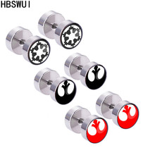 HBSWUI The Bumbbell Stud Earring High Quality Classic TV Movie Anime Metal Fashion Jewelry Cosplay Girls Men Gifts 2024 - buy cheap