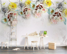 Beibehang-papel tapiz con foto personalizada, flor real moderna 3D, fondo Floral romántico, Gran Mural de pared para sala de estar 2024 - compra barato