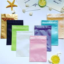 100Pcs Small Colored Aluminum Foil Ziplock Bag Flat Bottom Metallic Zipper Bag Powder Sugar Gift Packaging Bags 2024 - buy cheap