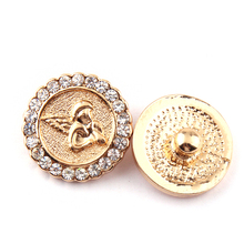 Free drop  shipping new arrive 1.8-2cm alloy gold angel rhinestone charm  DIY snap button metal charms 2024 - buy cheap