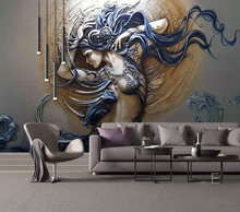 Papel pintado decorativo 3D relieve elegante dinámico belleza pared de fondo 2024 - compra barato