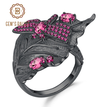 Женское кольцо gemb's BALLET, регулируемое кольцо из серебра 925 пробы с натуральным родолитом и гранатом, 0,88ct 2024 - купить недорого