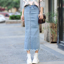 Envío Gratis 2021 nueva moda de otoño y primavera borlas faldas de cintura alta Faldas lápiz Slim Hip Stretch Faldas con abertura S-XL 2024 - compra barato