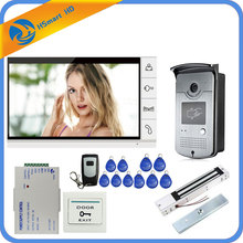 Wired 9" Video Door Phone Video Intercom Doorbell System 1 Monitor 1 RFID Camera + Electric Magnetic Lock Remote unlock 2024 - buy cheap