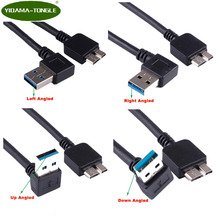 USB 3.0 Cable Angled 90 Degree Up Down Left Right USB Type A Male To Micro B Data Cables Cord Lead For External Hard Drive Disk 2024 - купить недорого