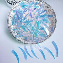 1000 unids/lote 5*32mm forma de luna lentejuelas transparentes accesorios de ropa costura para artesanías copos de Chile plana Paillette de marfil 2024 - compra barato