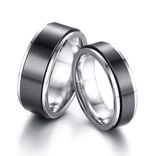 New Stylish Double Layered Spinner Wedding Rings for Women Men Stainless Steel Couple Bands Lovers Anniversary Gift Ornaments 2024 - buy cheap