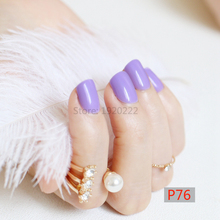 2020 модные красивые искусственные ногти ярких цветов, короткий параграф, 24 шт., фиолетовый P76 2024 - купить недорого