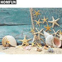 Алмазная живопись HOMFUN A02030 «сделай сам», вышивка крестиком «пляж, Морская звезда», квадратная/круглая, домашний декор, подарок 2024 - купить недорого