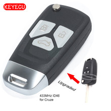 Llave remota de repuesto con tapa mejorada keyeco 3 botones 433MHz Chip ID46 para Chevrolet Cruze 2011-2014 2024 - compra barato