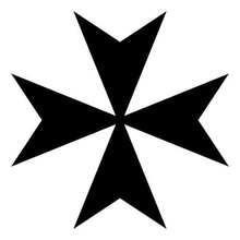Виниловая наклейка для автомобиля 9,5 см * 9,5 см, с Мальтийским крестом, черная/серебристая, для мотоцикла, для стайлинга автомобиля, с рисунком в виде креста 2024 - купить недорого