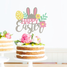 Easter cake topper Rabbit Ear Happy Easter Decoration Egg Rabbit Cupcake Toppers Easter Party Decor Supplies Easter gift 2024 - buy cheap