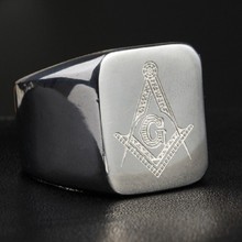 Мужское титановое кольцо из нержавеющей стали 316L Freemasons, масонское кольцо для пальцев, мужские ювелирные изделия 2024 - купить недорого