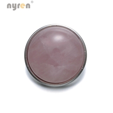 Moda nueva piedra Natural Rosa 18mm botón a presión para pulsera collar broches joyería KZ0377d 2024 - compra barato