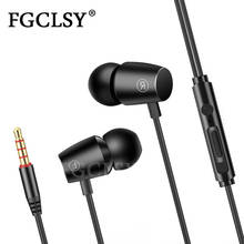 FGCLSY 2019 NEW Wired Earphone 3.5mm In-Ear Sport Headset with microphone Music Earbuds Stereo Gaming Earphone for iPhone 6 6s 2024 - buy cheap