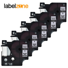 5 pacote 43622 6mm * 7m preto em prata compatível dymo d1 6mm impressoras de etiquetas d1 43622 para o gerente de etiquetas de dymo lm160 lm280 fabricante de etiquetas 2024 - compre barato