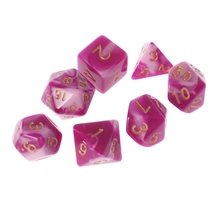 7pcs Hot Pink with Milk White Acrylic Sided Dice set For Dungeons&Dragon D&D RPG Poly Game 2024 - buy cheap