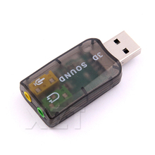 Горячая Распродажа, 10 шт., V5.1, 3D USB в 3D Аудио, USB, внешняя звуковая карта, адаптер, 5,1 канальный звук, профессиональный микрофон, 3,5 мм вход 2024 - купить недорого