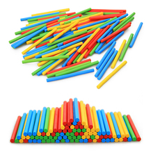 Juguetes matemáticos Montessori para niños, palillos coloridos de conteo de bambú, juguetes educativos de madera, colores y formas, 100 Uds. 2024 - compra barato