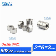 [S692ZZ-P2]Free Shipping 10pcs stainless steel ABEC-5 dental micro ball bearing 692zz S692zz 619/2ZZ 692 bearing 2*6*3 2024 - buy cheap