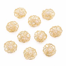 LOULEUR 10pcs/lot Gold Color Pearl Cage Jewelry Making Beads Cage Charms Pendant Irregular Wire-netting Creative Findings 2024 - buy cheap