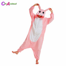 Kigurumi-Pijama de dibujos animados de animales para adultos, ropa de dormir de lana Polar de conejo para Halloween, Carnaval, fiesta de disfraces 2024 - compra barato