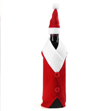 Conjunto de garrafa de vinho de natal, com botão de natal, tampa de decoração e tampa, decoração de cozinha para jantar de natal 2024 - compre barato