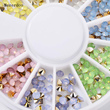 1 Box Opal Colorful Nail Art Rhinestones 3D Gold Sharp Bottom Decorations In Wheel for DIY Nail Designs Manicure Accessories 2024 - buy cheap