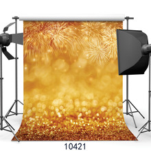 Fundo para fotos brilho dourado fogos de artifício, computador impresso vinil fotografia cenário fotochamada para casamentos crianças bebê 2024 - compre barato