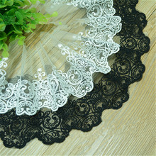 5 Yard / lot black off white DIY manual 10cm wide lace trim clothing materials textiles lace fabric 2024 - buy cheap