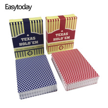 Easytoday 2Pcs/Set PVC Poker Card Set Texas Waterproof Frosted Poker Cards Plastic Playing Cards Small Print Table Games 2024 - buy cheap