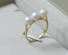 Prett Lovely Women's Wedding RINGS Natural Freshwater pearl jewelry 9-10mm round flawless S925 Ms. leopard fashion air ring 2024 - buy cheap