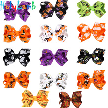 Halloween Bow Hairpin Cartoon Print Bow  Headbands for Girls Newborn Headband Baby Bows Girls Accessories Baby Hair Clips Party 2024 - buy cheap