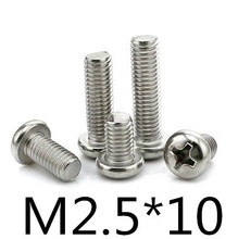 1000pcs/lot DIN7985 stainless steel 304 M2.5*10 Phillips pan head (Cross recessed pan head) Screw 2024 - buy cheap