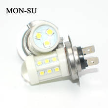 MON-SU 2Pcs H7 Car LED Light White High Power Fog Light Auto 3030 18SMD With Spot Lens 6000K Fog Lamps Headlight Bulb DRL 2024 - buy cheap