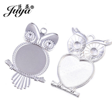 JUYA 5pcs/lot 25mm Owl Shape Round/Heart Pendant Base Cabochon Settings Bezel Blank Trays Pendant DIY Jewelry Making Crafts 2024 - buy cheap