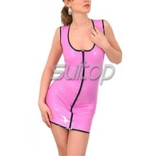 sexy Latex dress with front zip 2024 - купить недорого