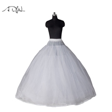 Бальное платье ADLN, 7 слоев, без обруча, белая фатиновая юбка, свадебное платье для взрослых, кринолиновая юбка-американка, без застежек, без обруча 2024 - купить недорого