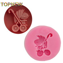 Cute DIY Baby Stroller 3D Fondant Cake Molds 3.6*1 cm Bakeware Chocolate Moulds Silicone Mold Sugar Craft Tools C1764 2024 - buy cheap