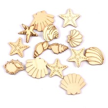 25-35mm 20pcs Seashell/starfish Wood DIY Crafts For ScrapbookNatural  Wooden Ornament Home Decor Handmade Accessories M1935 2024 - buy cheap