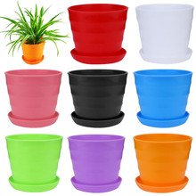 Mini maceta de flores de plástico de colores, maceta para suculenta, maceta para plantas, decoración de oficina, hogar, jardín, escritorio, contenedor 2024 - compra barato