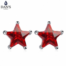 DAN'S ELEMENT New Sales AAA Zirconia Micro Inlays White Gold Color Star Earrings For Women Valentine's Gift 111283red 2024 - buy cheap