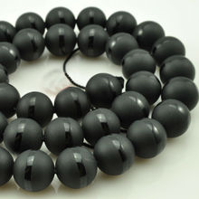 natural stone beads Round black matte onyx one line Stripe agat Beads 6mm 8mm 10mm For DIY Jewelry making Necklace Bracelet diy 2024 - buy cheap