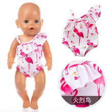Doll Clothes Fit 18 inch 43cm Born New Baby Doll Red Lips of Flaming Tetrafolium Swimsuit Accessories For Baby Birthday Gift 2024 - compre barato