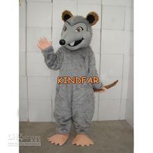 Hot selling Cute Adult cute Gray long-haired rat Mouse Mascot Costume Halloween Cartoon Party Outfits Fancy Dress 2024 - buy cheap