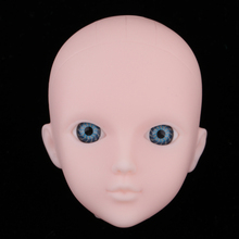 Menina boneca articulada cabeça em branco escultura esculpir com olhos azuis para 1/6 bjd boneca, msd acessório 2024 - compre barato