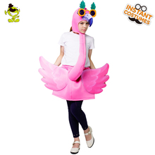 Fantasia de flamingo unissex, fantasia de flamingo em cores rosa engraçada, vestido de festa para meninos e meninas 2024 - compre barato